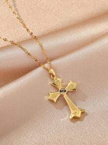 Vòng cổ mặt dây chuyền chữ thập - Vàng - Xem 2