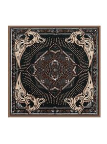 1入組女性捲形花紋時尚方巾日常裝飾 - 墨綠色 - 查看 3