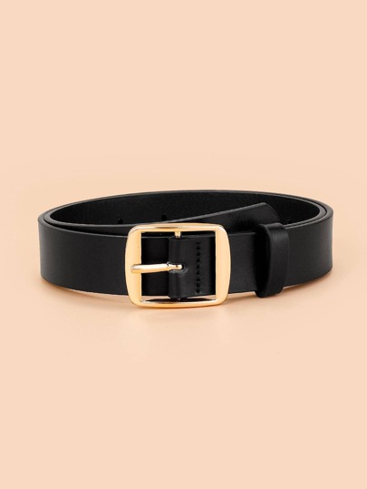 1pc Women Square Buckle Casual Belt For Daily Life Summer, School Fall, Autumn, Halloween