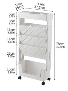 1pc Hanging Wall File Holder, Modern Solid Color File Storage Rack For Home, School - White - View 2