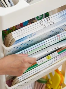 1pc Hanging Wall File Holder, Modern Solid Color File Storage Rack For Home, School - White - View 6