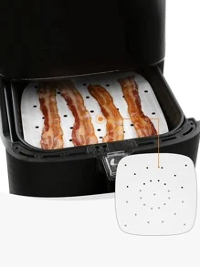 50pcs 7.5 Inch Perforated Air Fryer Parchment Paper - White - View 2