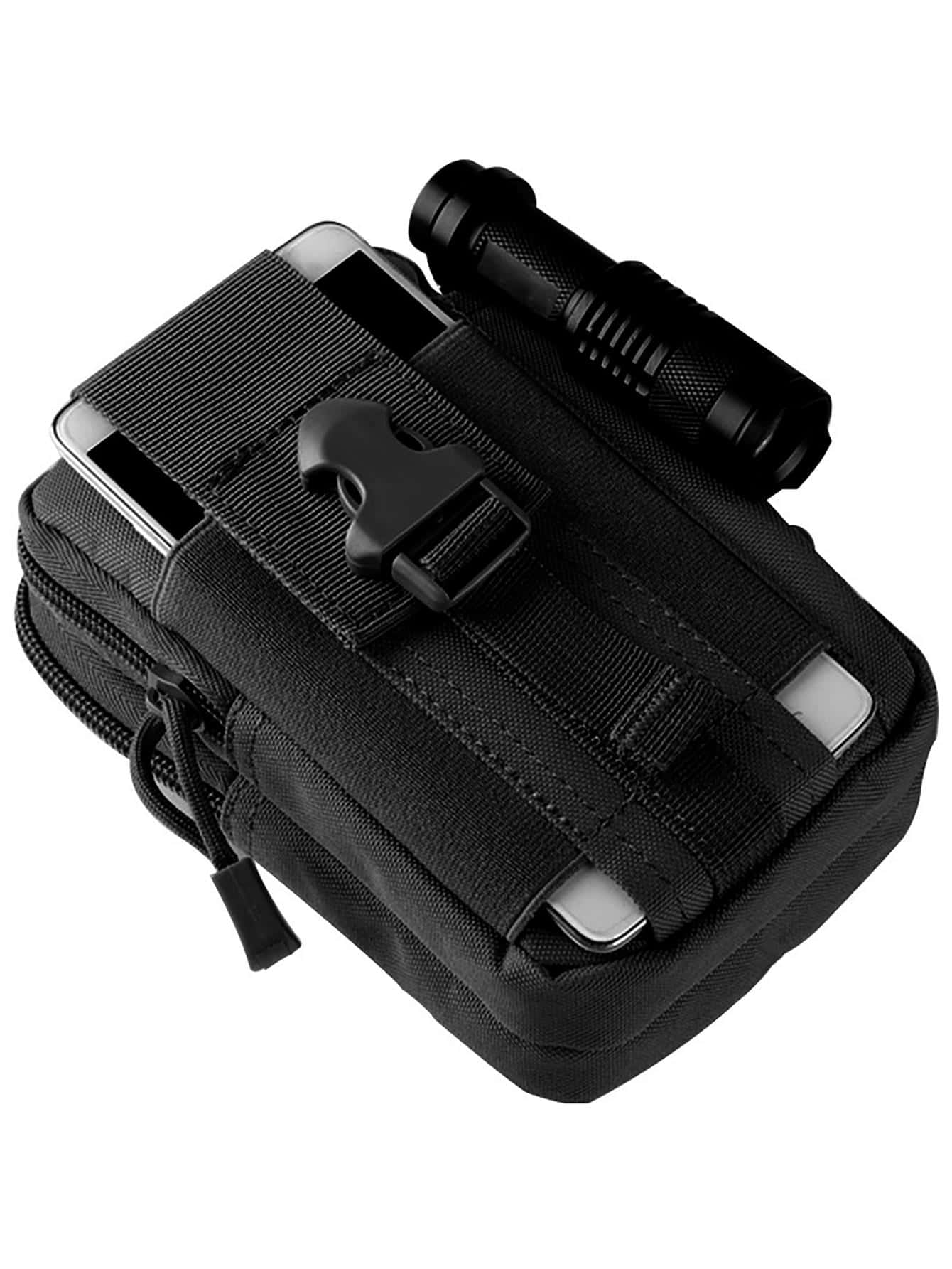 Release Buckle Decor Waist Bag Water-Proof Black, Belt Bag Fanny Pack Pouch College Bag For Books Sling Bag Fanny Pack Bum Bag Travel Multiple Pockets Winter Rider Bag Black Bag Large Capacity Multi-Functional Outdoor Vacation Chest Bag Side Bag For Men Travel Essentials Holiday Essentials Summer School Bag Pack Spring School Supplies Gift Side Bags For Men Mini Bag Mobile Phone Bag Belt Bag For Men Running Accessories Tools Festival, Thigh Bag, Camping, Running Belt, Camping, Hiking Bag - Black - View 1