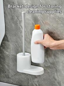 1 set Cepillo de limpieza de baños con mango largo - Blanco - Ver 3