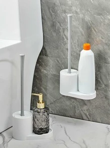 1 set Cepillo de limpieza de baños con mango largo - Blanco - Ver 1