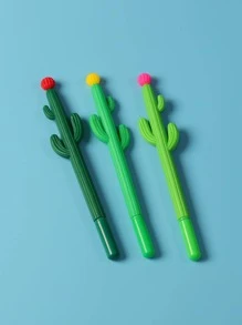 3pcs Cactus Design Gel Pen - Multicolor - View 1