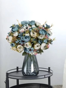 1入組擬真花藍色的塑膠假花適用於家庭裝飾 - 藍色 - 查看 1