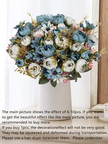 1入組擬真花藍色的塑膠假花適用於家庭裝飾 - 藍色 - 查看 5