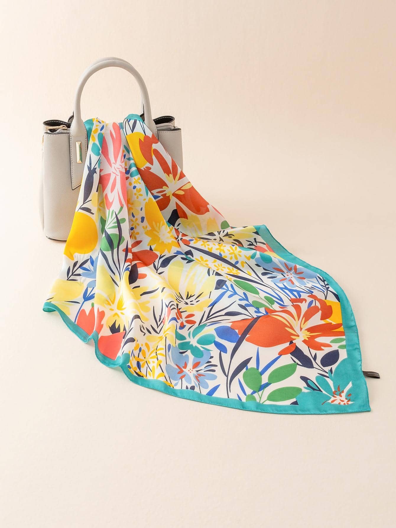 印花方巾 - 彩色 - 查看 1