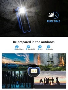 Solar Power Bank, Portable Charger 30000mAh PD 18W QC3.0 Fast Charging with USB Type C 4 Outputs Dual Inputs, Battery Pack with IP55 Waterproof Bright Flashlight for iPhone Android Cell Phones - 藍色 - 查看 7