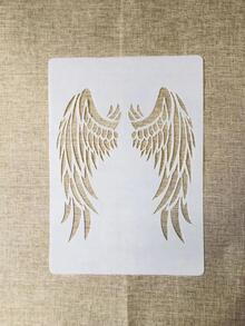 1張白色塑膠a4尺寸天使翅膀和花紋裝飾畫板