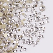 水晶DIY簡約風素色多尺寸裝飾水鑽適用於DIY鞋裝飾 - 無色 - 查看 1