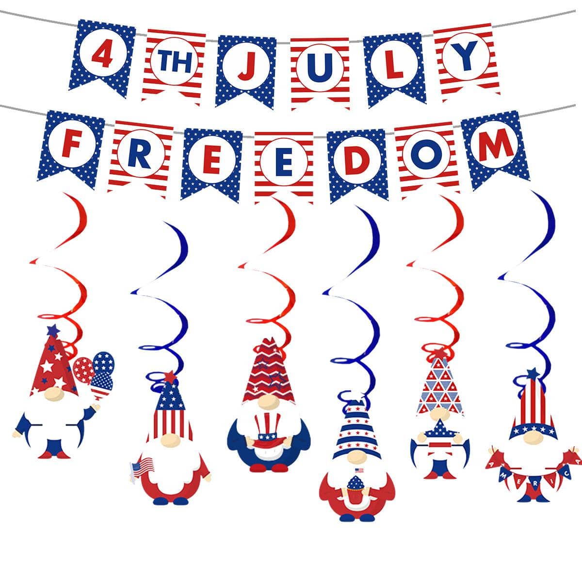 Set 4 de julio adorno Día de la Independencia decoraciones suministros - Multicolor - Ver 1