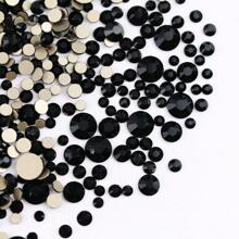 水晶DIY簡約風素色多尺寸裝飾水鑽適用於DIY鞋裝飾 - 黑色 - 查看 1