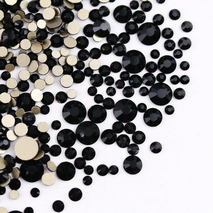 水晶DIY簡約風素色多尺寸裝飾水鑽適用於DIY鞋裝飾 - 黑色 - 查看 1