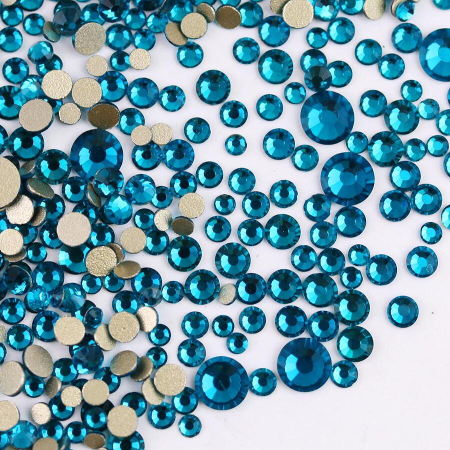 cristal DIY simple unicolor multi-tamaño decorativo con diamante de imitación para DIY zapato adorno - Azul menta - Ver 1