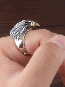 1 Miếng Retro Hợp kim kẽm Chim ưng Thiết kế Nhẫn Cho nam giới Đối với Cuộc sống hàng ngày , Đối với Đồ trang sức Qủa tặng Và Buổi tiệc - Bạc - Xem 4