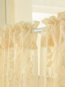 Thiết kế hoa Rèm Sheer một bảng, Rèm Polyester hiện đại lọc ánh sáng riêng tư cho phòng khách và phòng ngủ - Màu be - Xem 5