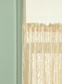 Thiết kế hoa Rèm Sheer một bảng, Rèm Polyester hiện đại lọc ánh sáng riêng tư cho phòng khách và phòng ngủ - Màu be - Xem 6