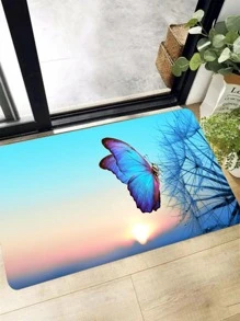 con patrón de mariposa Real azul poliéster para sala de estar - azul real - Ver 3