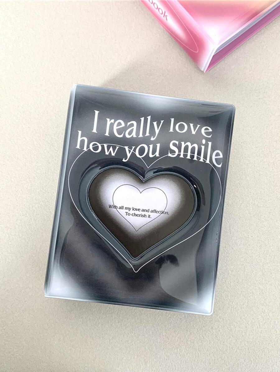 1 pieza Álbum de fotos con diseño de corazón - Negro - Ver 1