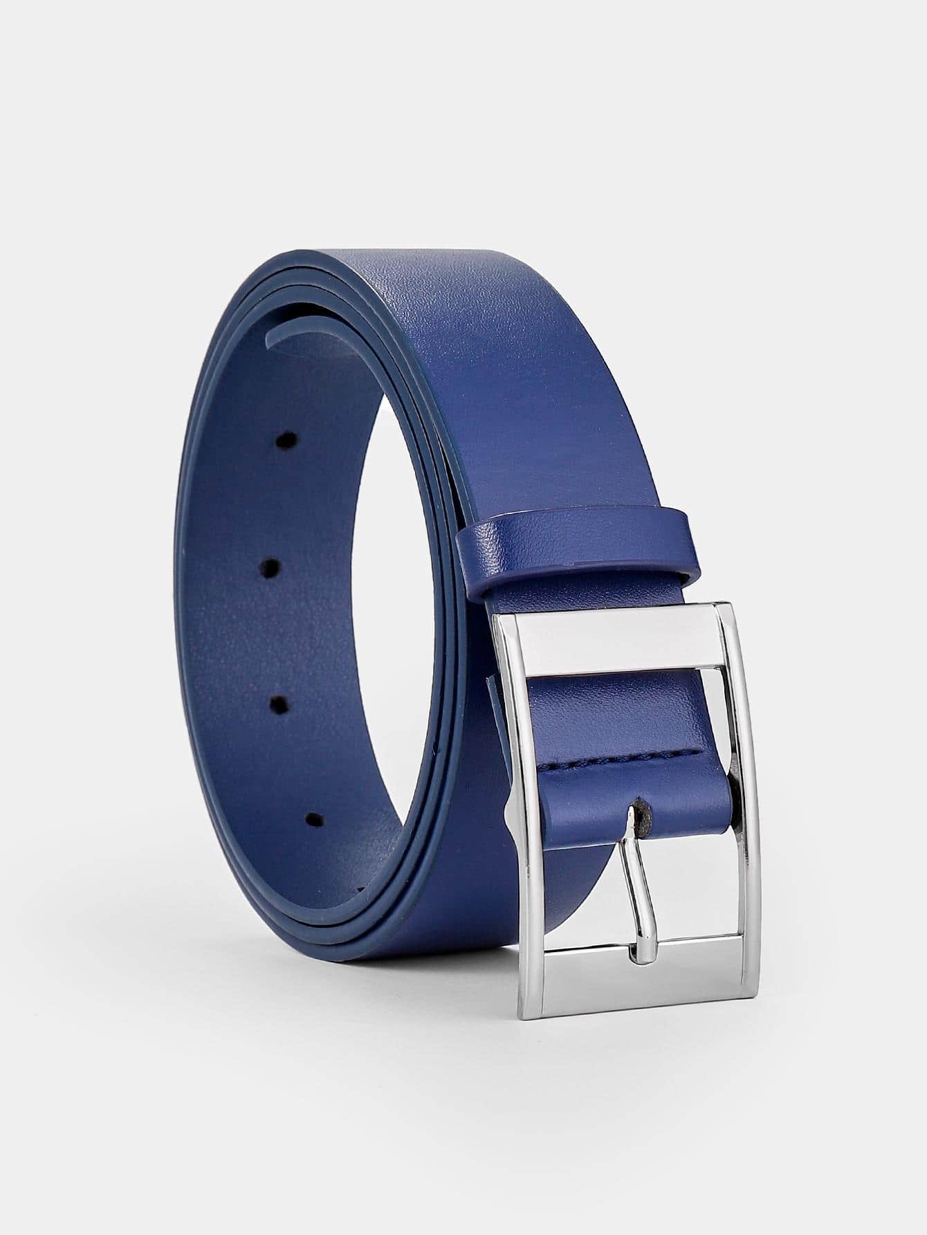 Men Square Buckle Belt Casual Summer, School Casual, Business, Boyfriend Husband Father Dad Men Gift, Daily Wear, Fashion, Teen, Outdoor, Vacation, Athletic, Travel, Street, Boho, Vintage Fall, Autumn, Halloween Autumn-Winter Accessories,Suitable For Teens, Youth,Men,Casual, Outdoor, Athletic, Vacation, Graduation Gifts, Birthday, Daily Wear - Navy Blue - View 1
