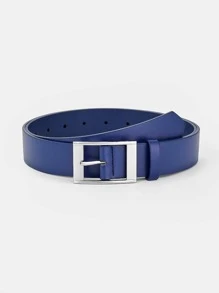 Men Square Buckle Belt Casual Summer, School Casual, Business, Boyfriend Husband Father Dad Men Gift, Daily Wear, Fashion, Teen, Outdoor, Vacation, Athletic, Travel, Street, Boho, Vintage Fall, Autumn, Halloween Autumn-Winter Accessories,Suitable For Teens, Youth,Men,Casual, Outdoor, Athletic, Vacation, Graduation Gifts, Birthday, Daily Wear - Navy Blue - View 2