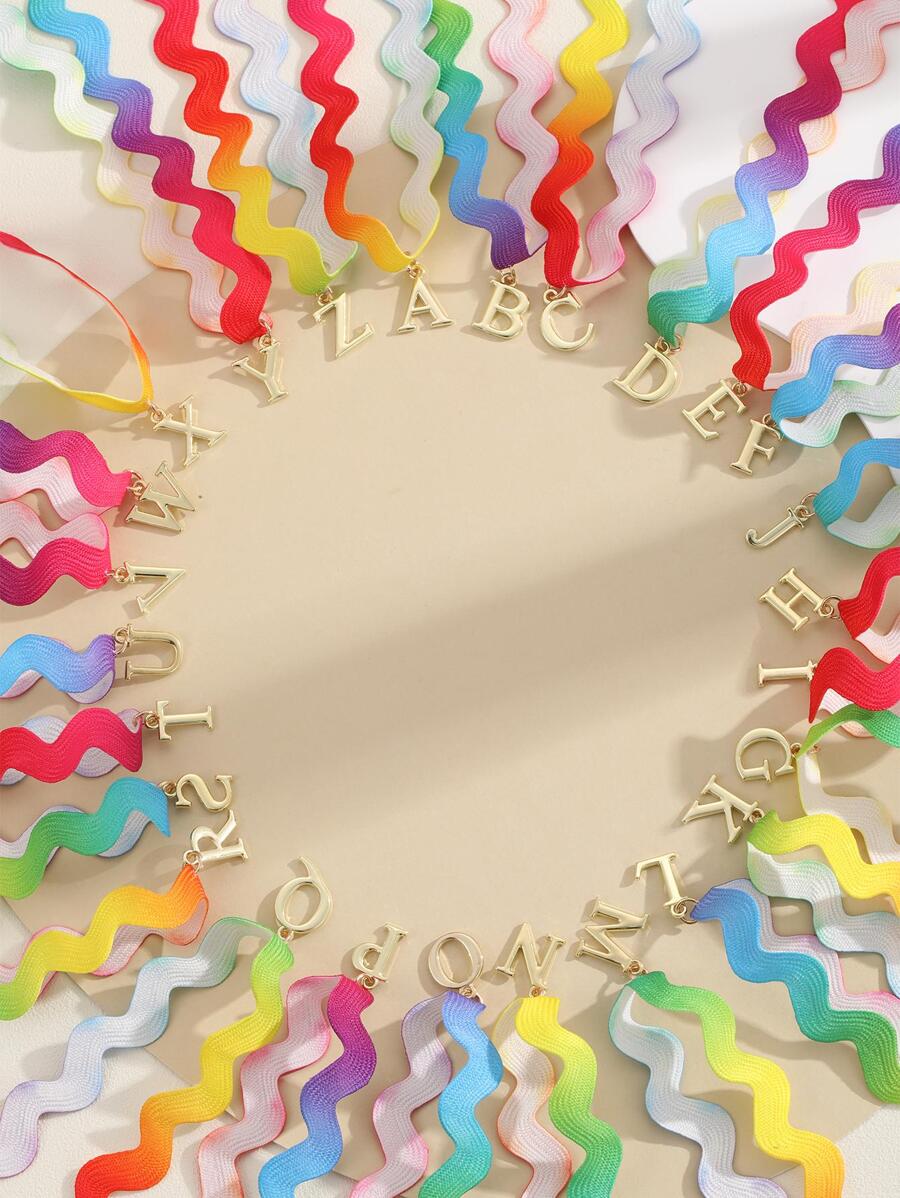 Vòng cổ mặt dây chuyền chữ cái 1 cái - Nhiều màu - Xem 1