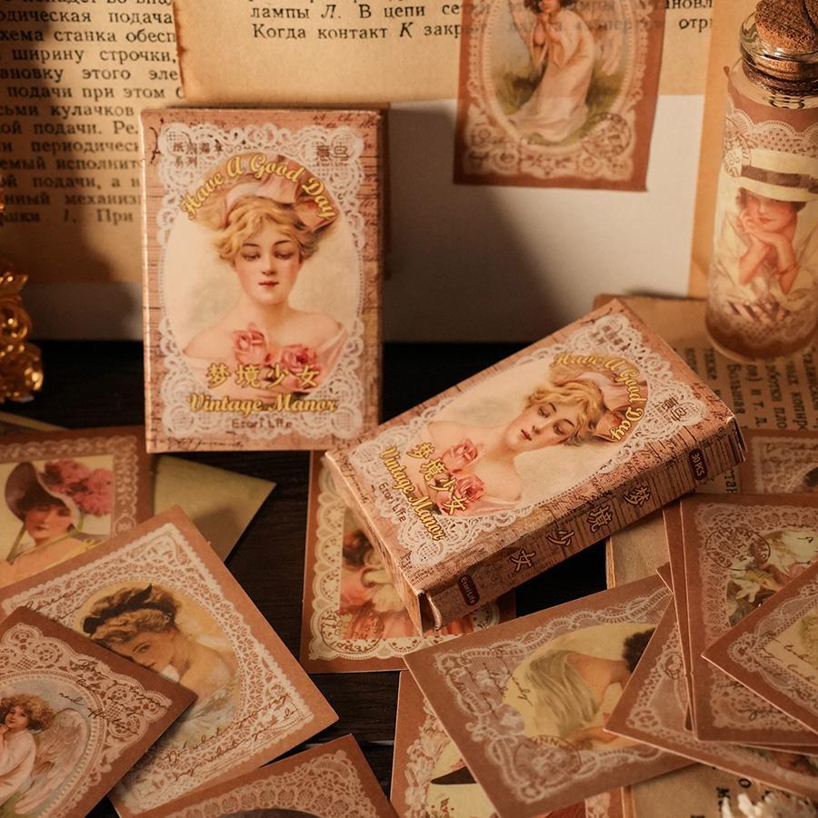 30入組復古圖案自粘材料適用於DIY - 棕色 - 查看 1