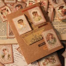 30入組復古圖案自粘材料適用於DIY - 棕色 - 查看 4