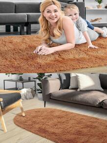 1 Chiếc Đồng Màu Sang Trọng Thảm Kaki Màu Polyester Sang Trọng Sàn Cho Phòng Khách, Phòng Ngủ - Màu Khaki - Xem 5