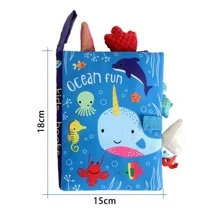 1入組滌綸嬰兒立體聲教育布現代動物柔軟的活動遊戲套裝適用於兒童早期教育 - 彩色 - 查看 9