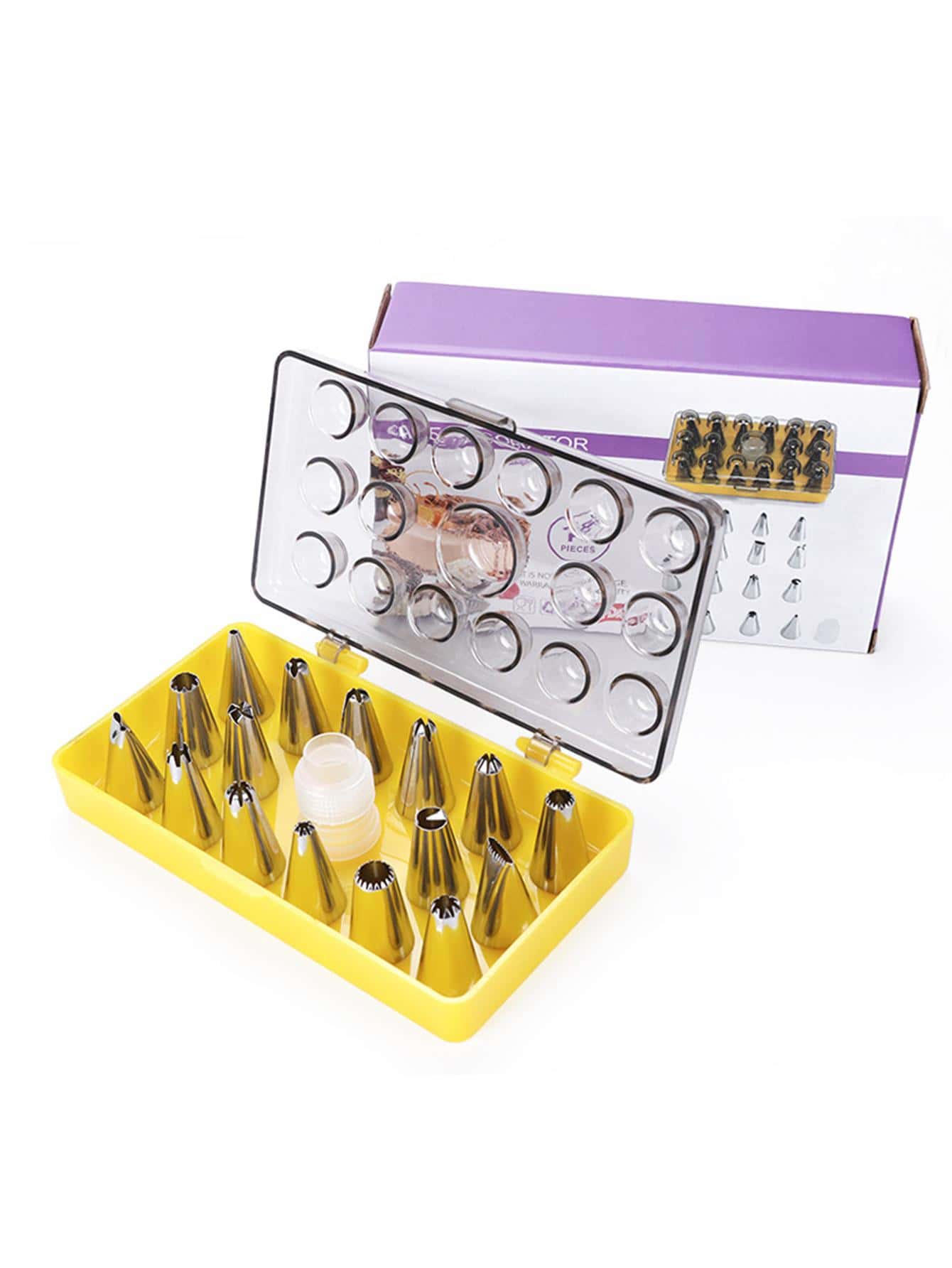 18pcs/set Stainless Steel Piping Nozzle - Silver - View 1