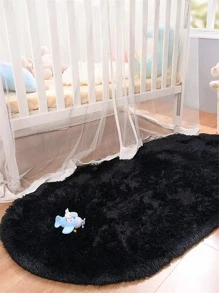 1pc Soft & Fluffy Luxury Long Pile Carpet - Plush, Non-Slip, Machine Washable, Non-Fading, Soft Touch, Suitable For Living Room, Bedroom, Home Decor, Room Decor, Decorative Rug, Floor Covering! - Black - View 8