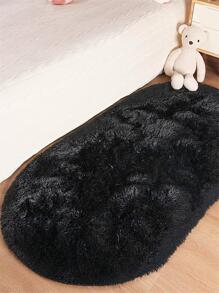 1pc Soft & Fluffy Luxury Long Pile Carpet - Plush, Non-Slip, Machine Washable, Non-Fading, Soft Touch, Suitable For Living Room, Bedroom, Home Decor, Room Decor, Decorative Rug, Floor Covering! - Black - View 6