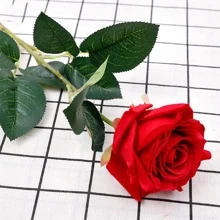 1/2/3/5 bông hoa hồng nhân tạo, trang trí đám cưới, sắp xếp tiệc, bó hoa hồng giả, hoa trồng trong chậu, hoa nhựa, quà tặng cho người yêu, cặp đôi, người lớn tuổi - Đỏ - Xem 5
