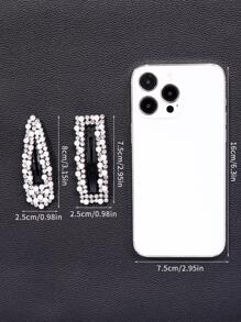 2 chiếc kẹp tóc trang trí đính đá - Đen và trắng - Xem 4