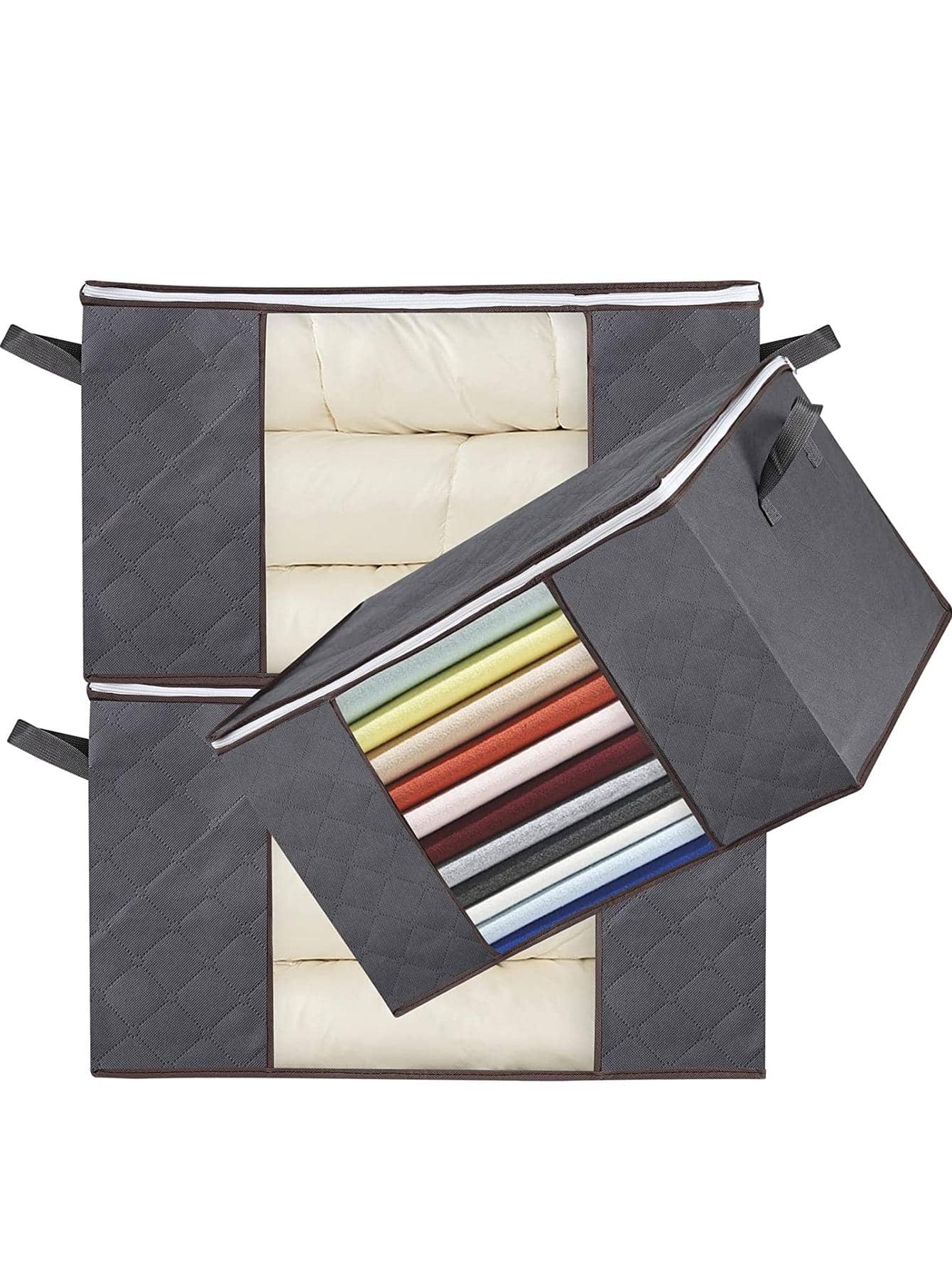 1pc Portable Clothes Storage Bag - Grey - View 1