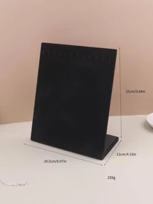 1pc Solid Color Jewelry Rack - Black - View 2