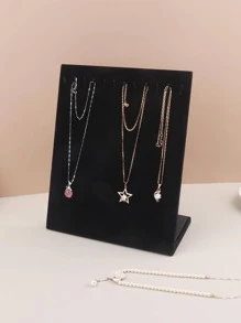 1pc Solid Color Jewelry Rack - Black - View 1