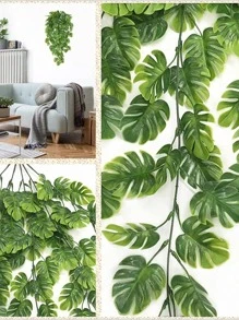 1 Nhân Tạo Lá Dây Leo Đơn Giản Bằng Nhựa Giả Vật Có Treo Trang Trí Trong Nhà Và Ngoài Trời - màu xanh lá - Xem 3