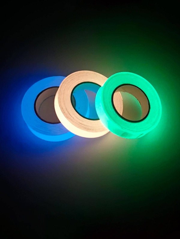 1 rollo de cinta luminosa que brilla en la oscuridad, cinta de advertencia luminosa de color liso para el hogar, pegatinas, decoración de pared, decoración de vinilo para el hogar, artículos de decoración primaveral para refrescar tu hogar, pegatinas de decoración