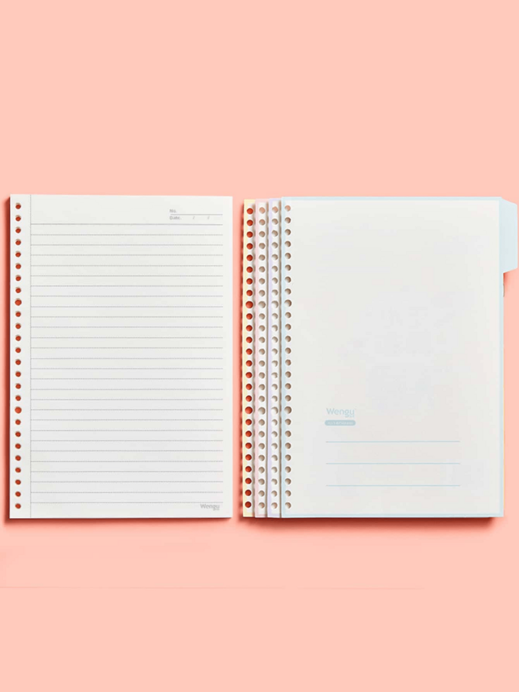 Wen gu 60 cái/bộ Letter Graphic Notebook, Di Động Đơn Giản Tạp Chí Notebook Cho Học Sinh, Văn Phòng - Màu xanh lam - Xem 4