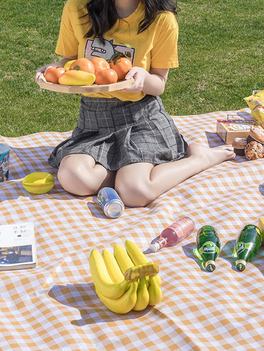 1pc Plaid Pattern Outdoor Waterproof Picnic Mat - Multicolor - View 1