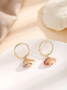 أقراط متدلية صدف - متعدد الألوان - مشاهدة 2