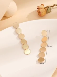 1 對 6 件白金色流蘇吊墜耳環，帶有圓形細節裝飾，新年和聖誕節送給女朋友的完美禮物，適合派對和節日 - 金黃色 - 查看 5