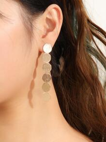 1 對 6 件白金色流蘇吊墜耳環，帶有圓形細節裝飾，新年和聖誕節送給女朋友的完美禮物，適合派對和節日 - 金黃色 - 查看 2