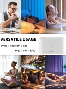 1入組塑膠創造力加濕器夜晚現代白色仿真火焰7色LEDUSB可充電小夜燈適用於家庭裝飾用品 - 白色 - 查看 8