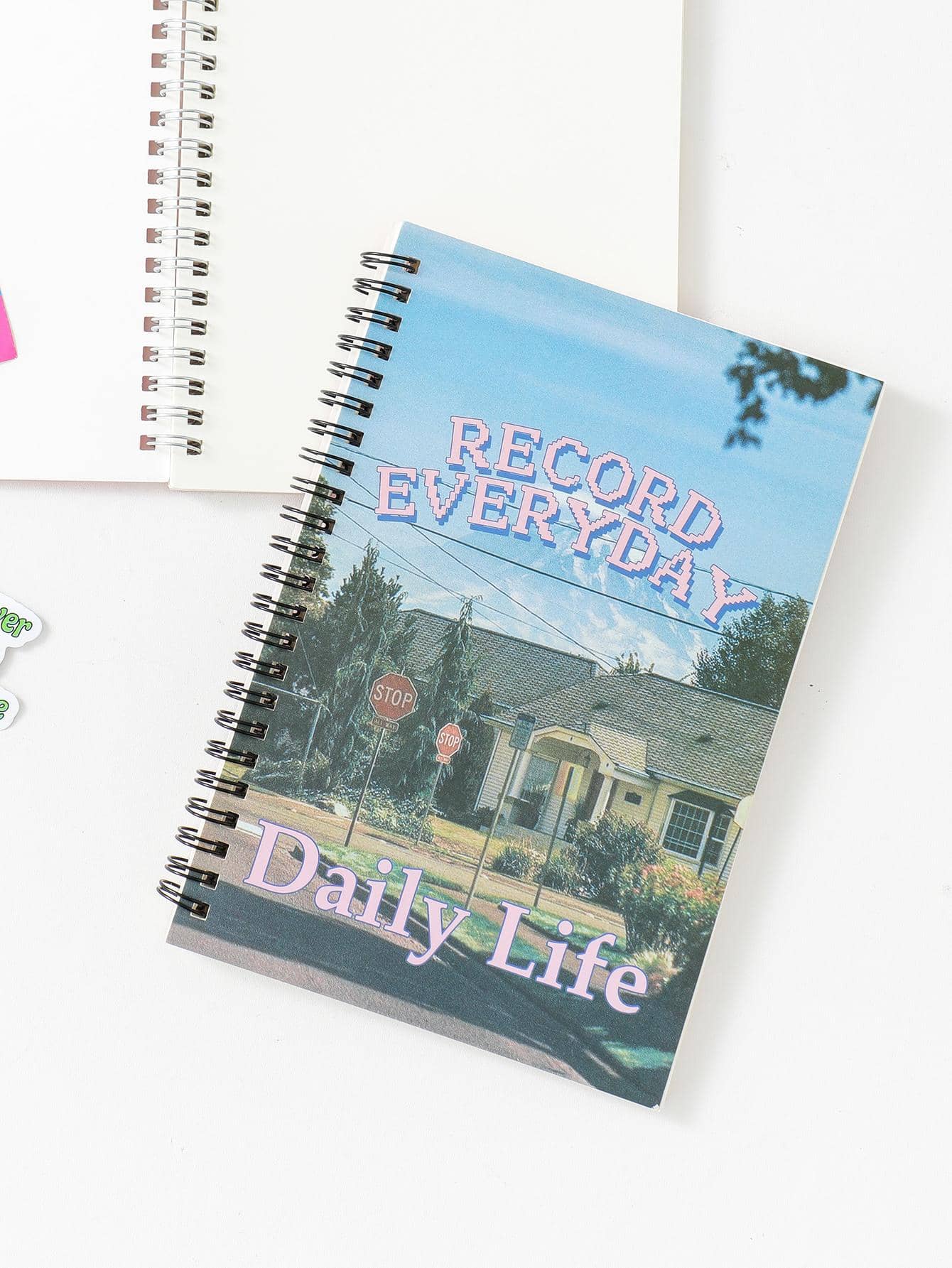 1 Chữ & In Phong Cảnh Xoắn Ốc Xách Tay, Ngôi Nhà Hiện Đại & Núi In Sổ Tay Cho Văn Phòng, Trường Học, Sinh Viên - Nhiều màu - Xem 1