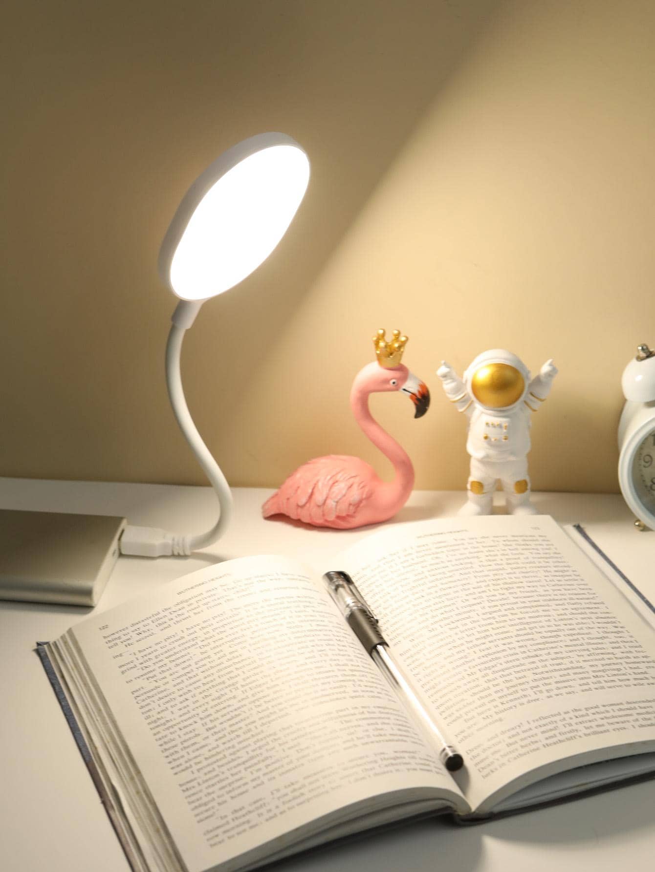 1 pieza de plástico Libro modernista mini portátil Luz para dormitorio - Blanco - Ver 1